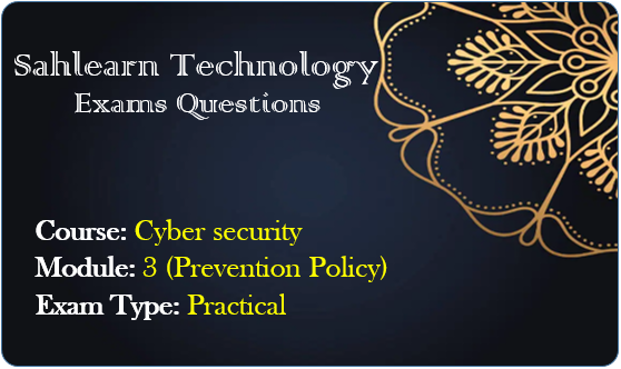 Module 3 Practical Exams